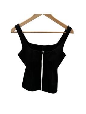 Grrrl NWT Amanda Black Zipup Active Tank Bra  // M